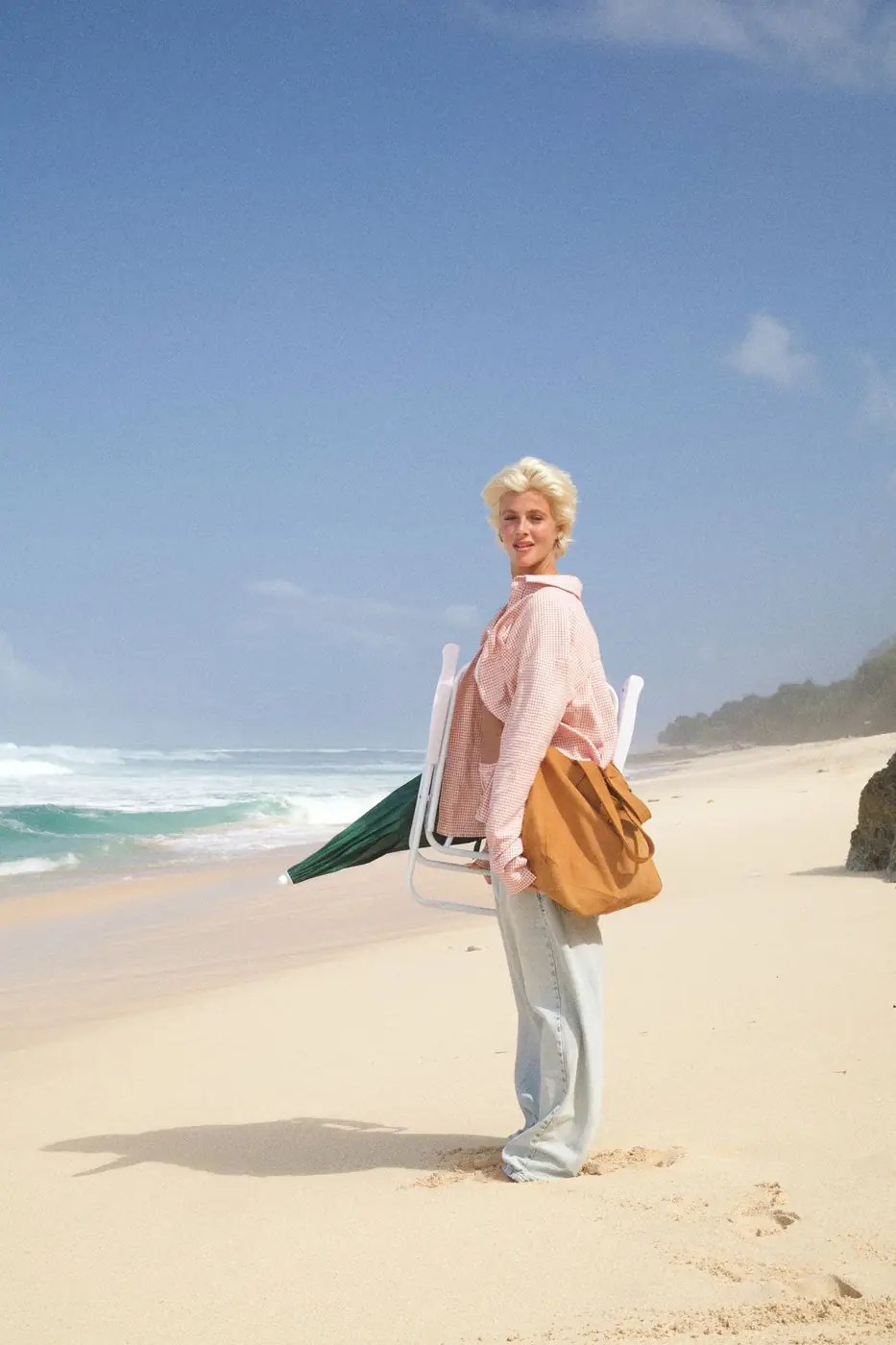 Walking the beach with The Everything Tote Bag